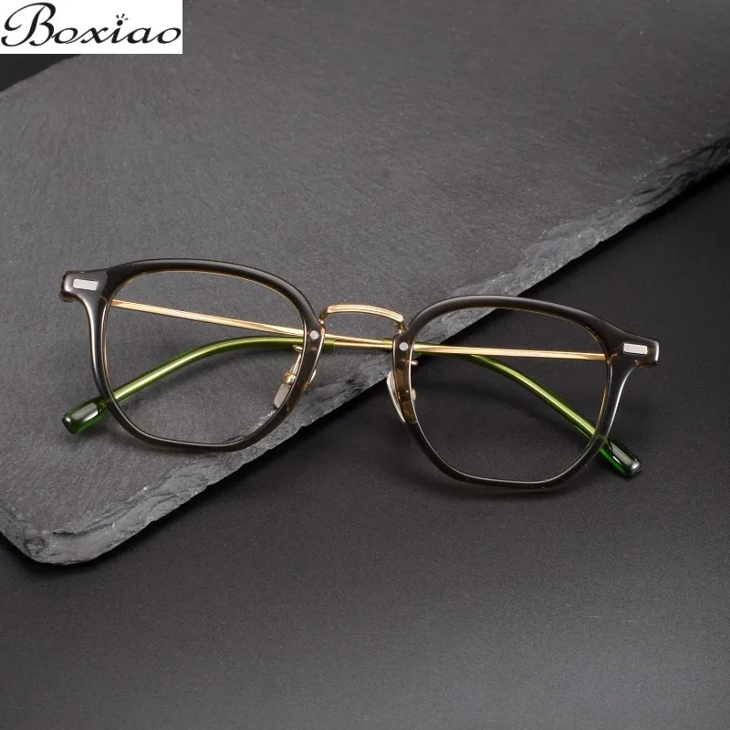 

GLYN Japanese Retro Ultra-light Pure Titanium Glasses Female Tide Online Celebrity Frame with Myopia High Quality Plate Glasses.