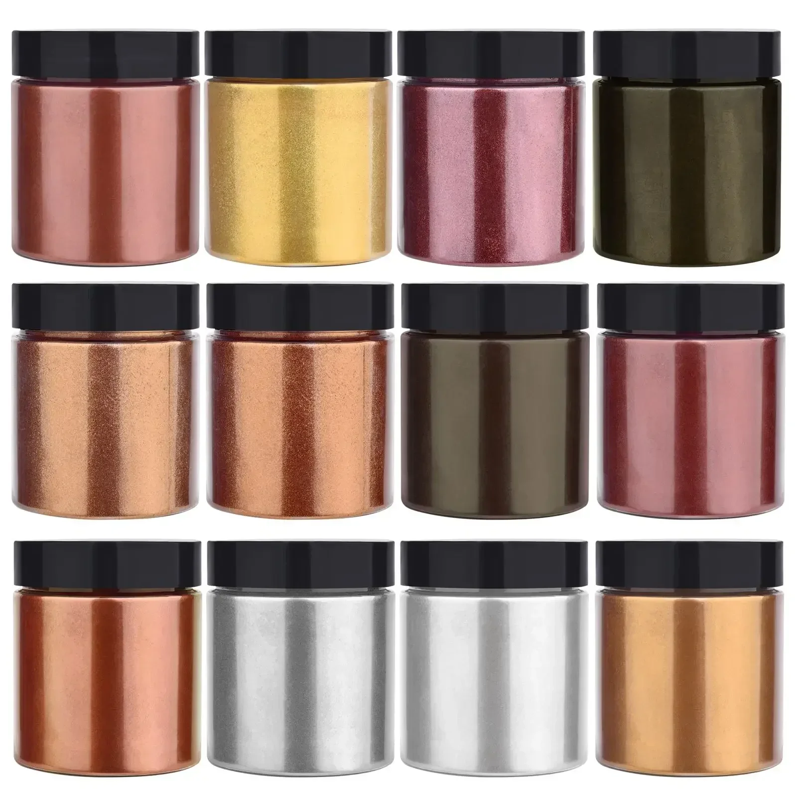 50 g/bottiglia Metallic Glitter Powder Oro Argento Colore Pigmento Perlato Pigmento Colorante Resina UV Epossidica Creazione di gioielli