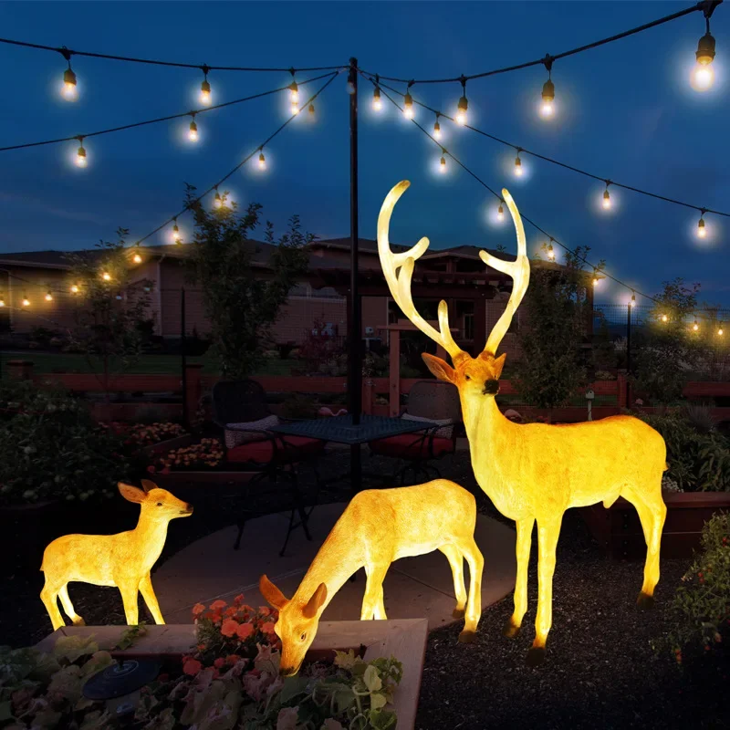 Outdoor luminous deer landscape light simulation sika deer animal modeling light park lawn scenic spot