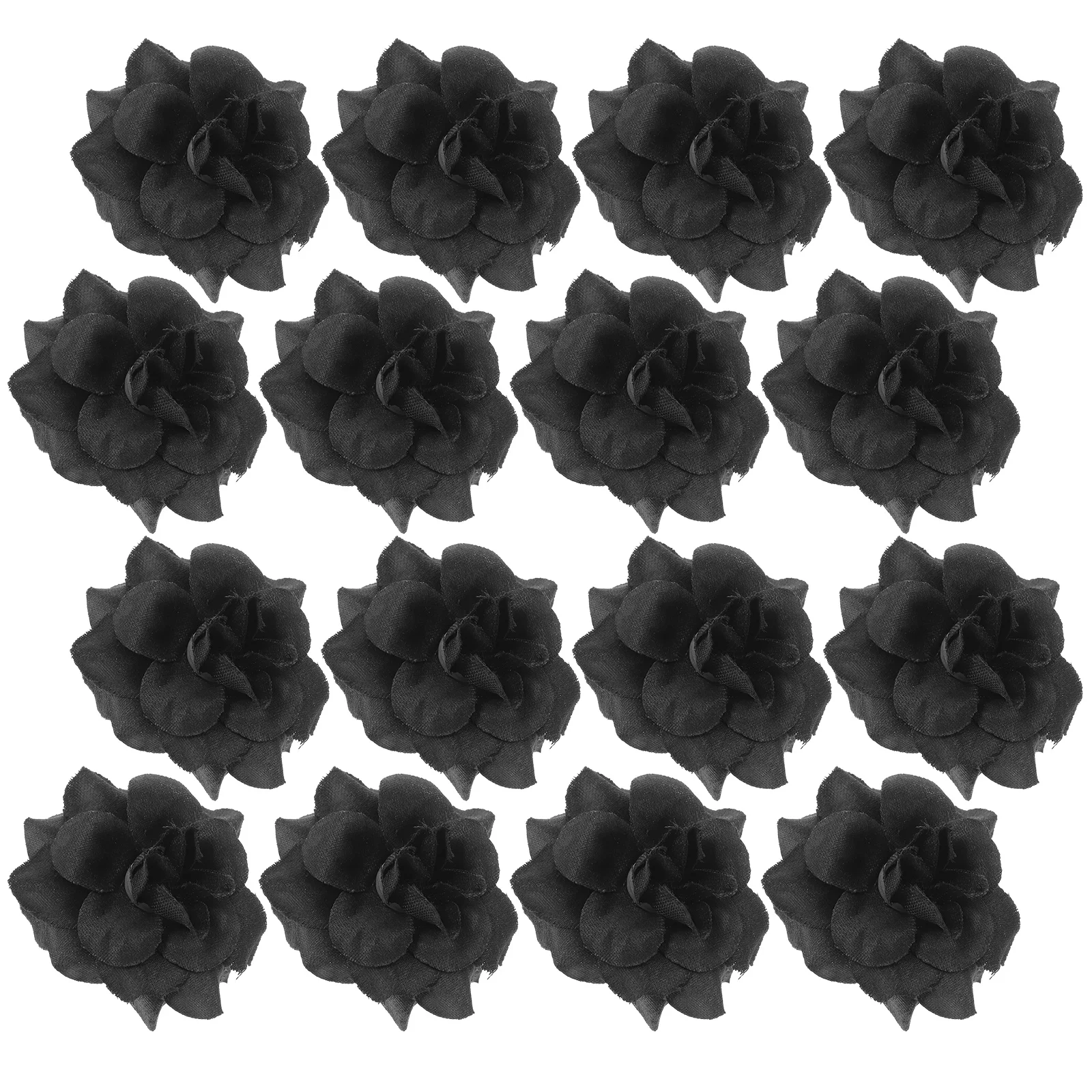 50 Pcs Heads Pink Ornaments Wedding Decorative Rose Applique Black Marigold Flower for Bride Garland