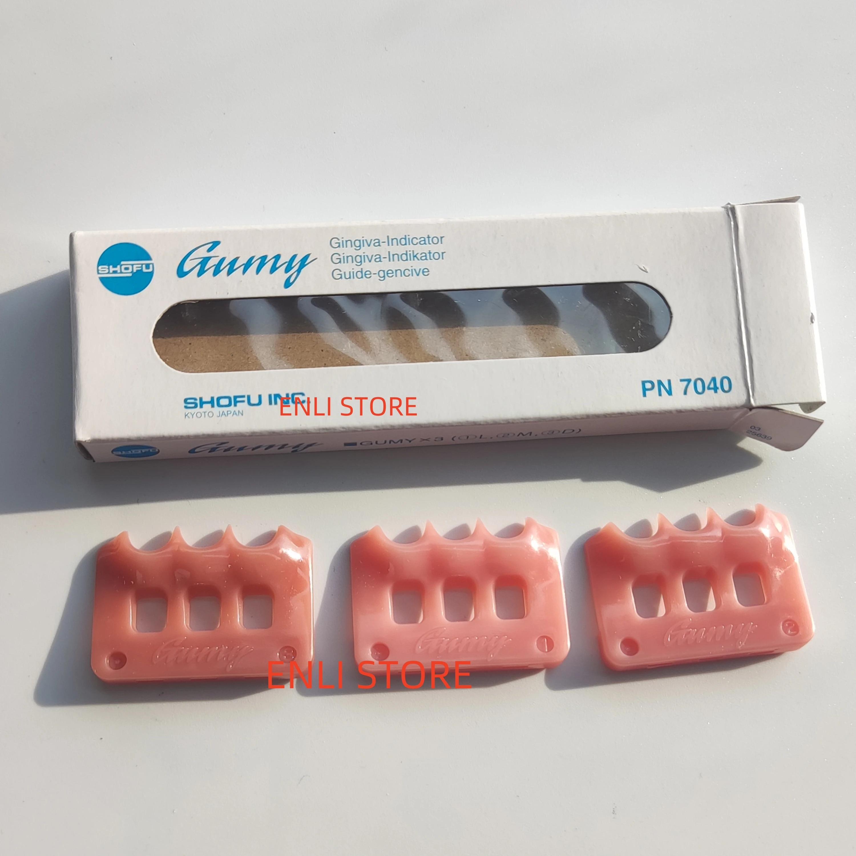 SHOFU Gumy Gingival Color Plate Indicador Tri-Color Set PN7040 SHOFU Halo Gingiva Indikator Gum Color Guide Guancia de sombra genciva