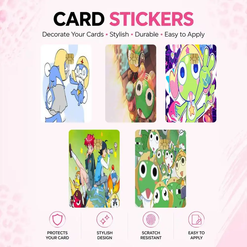 Keroro G-Gunsou Frog  High‑Res Game Chip Decals Credit Card Mini Waterproof Vinyl Ornament Useful Gift