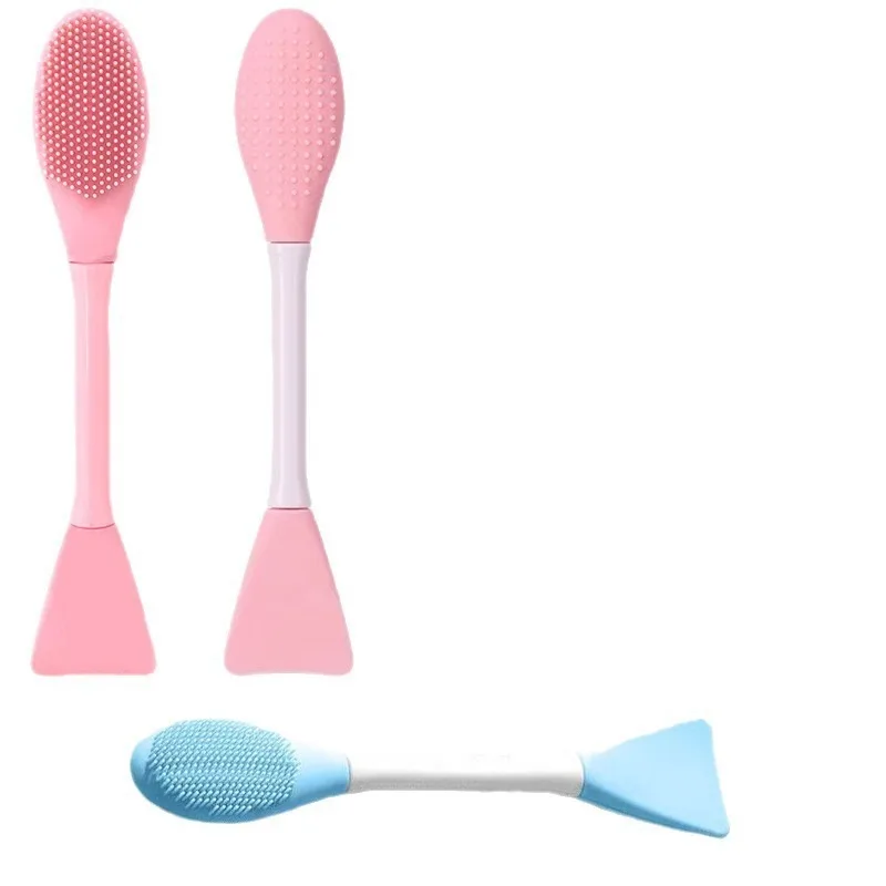 Silikonowy pędzel do masek, dwustronny pędzel do mycia twarzy, pędzel do masażu i oczyszczania twarzy, pędzel do nakładania maski błotnej na głęboko usuwane zaskórniki