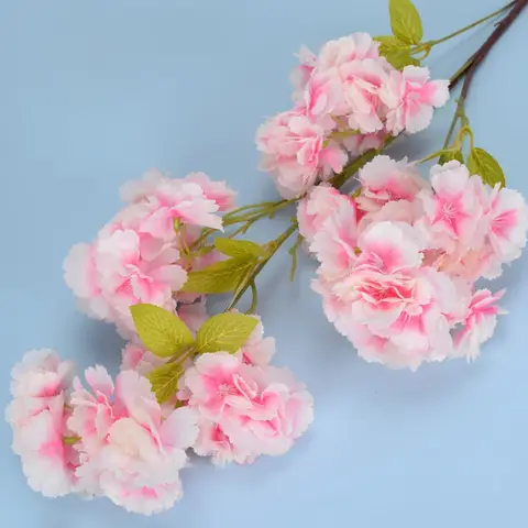 100 cm 3 forchette ramo di fiori di ciliegio artificiale decorazione di nozze decorazione ad arco fiore di ciliegio crittografato