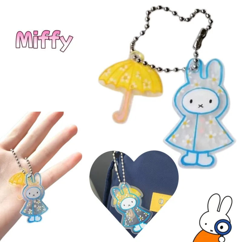 

Miffy Creative Cartoon Sweet Bunny Keychain Cute Girlish Heart Decoration Student Acrylic Dopamine Pendant Anime Bag Accessory