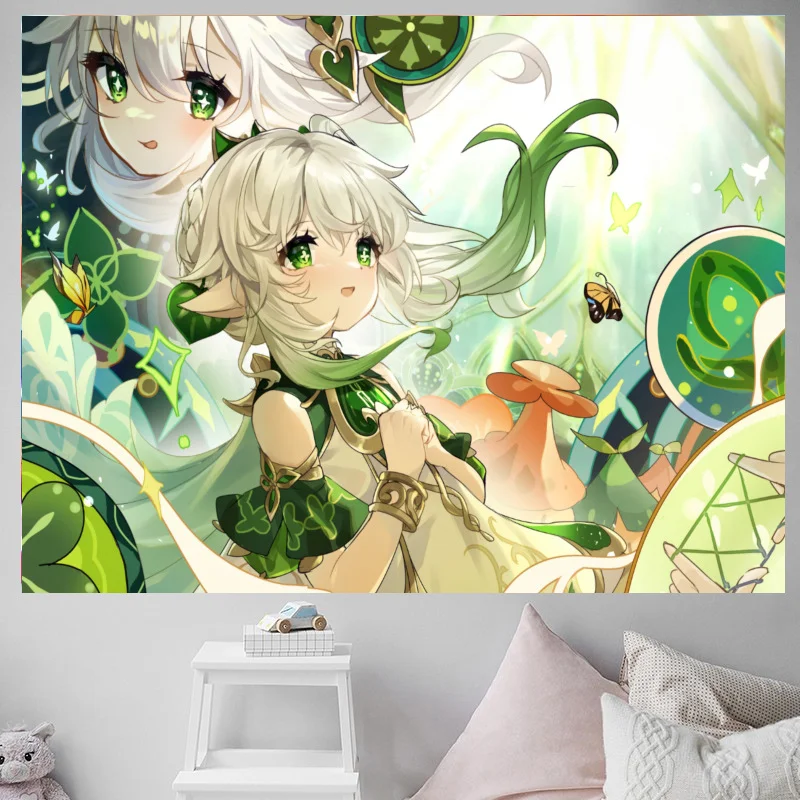 VIKAMA Anime Kimono Samurai Girl Tapestry Aesthetic Wall Hanging for Bedroom Living Room Dorm Home Decoration