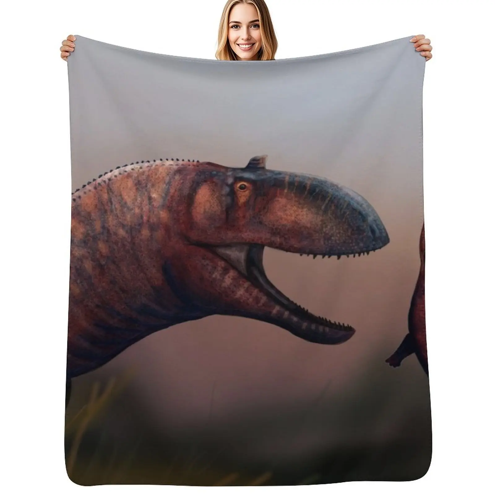Rajasaurus pair scenery Throw Blanket Flannel Fabric Beautifuls Sofa Throw Hairy Cute Plaid Travel Blankets