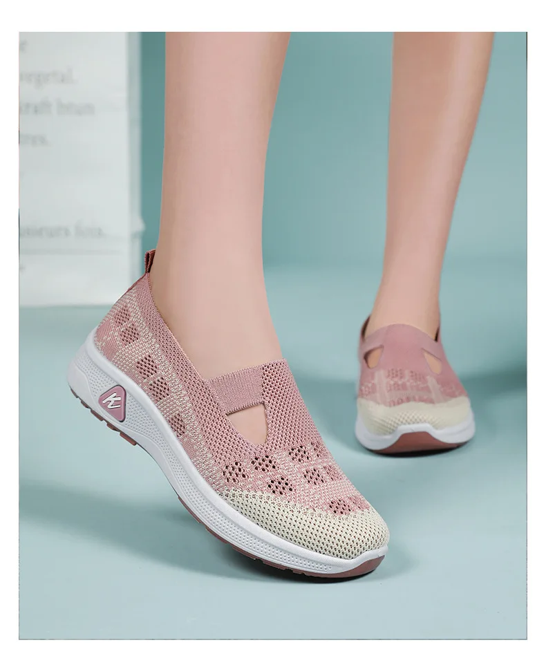 

Summer New Women's Mom Shoes Breathable and Comfortable Single Shoes Soft Soled Non Slip Cloth Shoes Women's Shoes