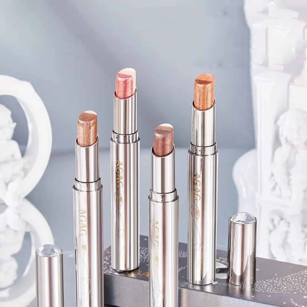 Surligneur polyvalent 3 couleurs crème ombre à paupières scintillant longue durée fard à paupières bâton paillettes outils de maquillage pour les yeux été