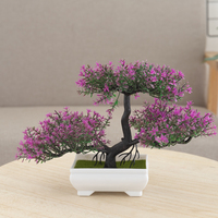 Kahaul Artificial Plants Plastic Bonsai Small Tree Pot Potted Flower Garden Arrangement Home Room Table Fake Plant Decoration