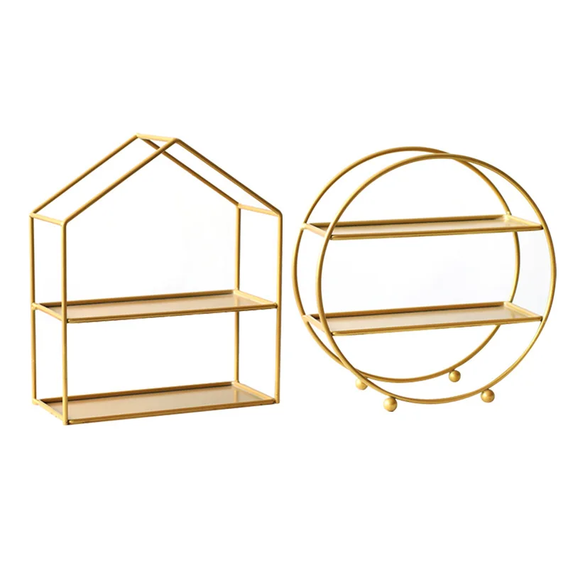 European Style Creative Iron Double Layered Golden Dessert Display Stand Tea Break Wedding Decoration Setting Table  Cake Stand