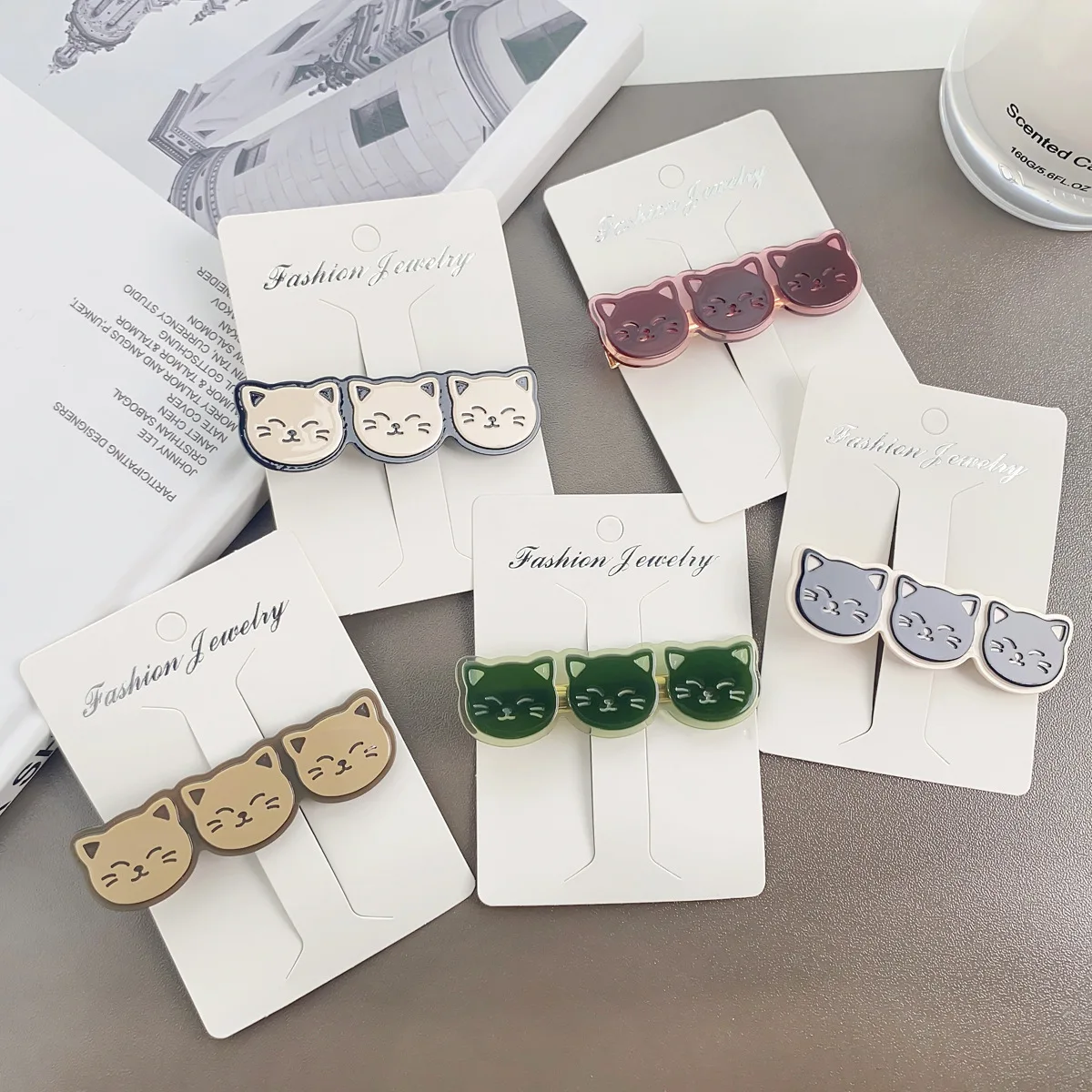 

Acetic Acid Duckbill Clip Cute Three Cats Hair Side Clips Hair Clip For Sweet Girls Hair Accessories