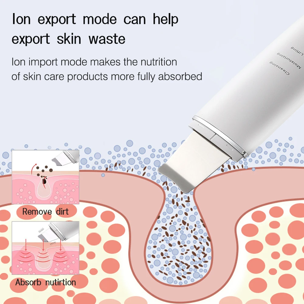 초음파 페이셜 스파출라 - 블랙헤드 제거 및 모공 클렌저 뷰티 디바이스