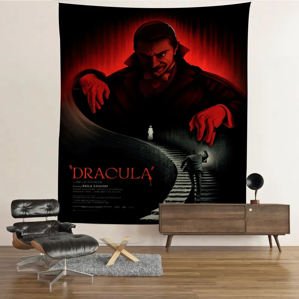 1pc Horror Vampire Dracula 1992 Anime Tapestry Hippie Flower Wall Carpets Dorm Decor Wall Hanging Home Decor