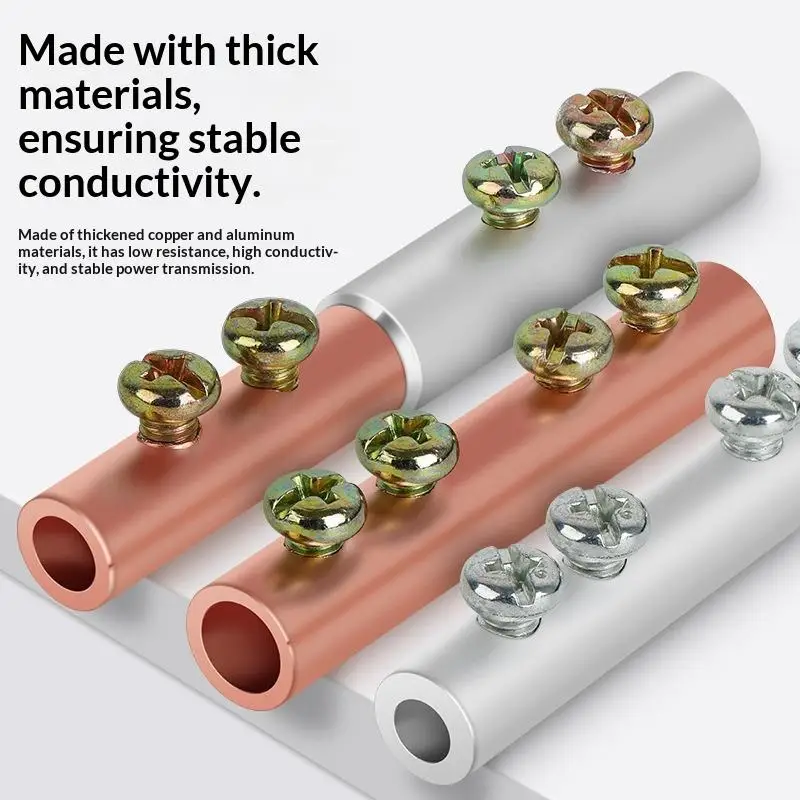 1/3 Peças Conector Rápido GTL para Cabo de Cobre e Alumínio, Luva de Conexão Tubular com Parafuso, Terminal de Emenda para Fio de Cobre