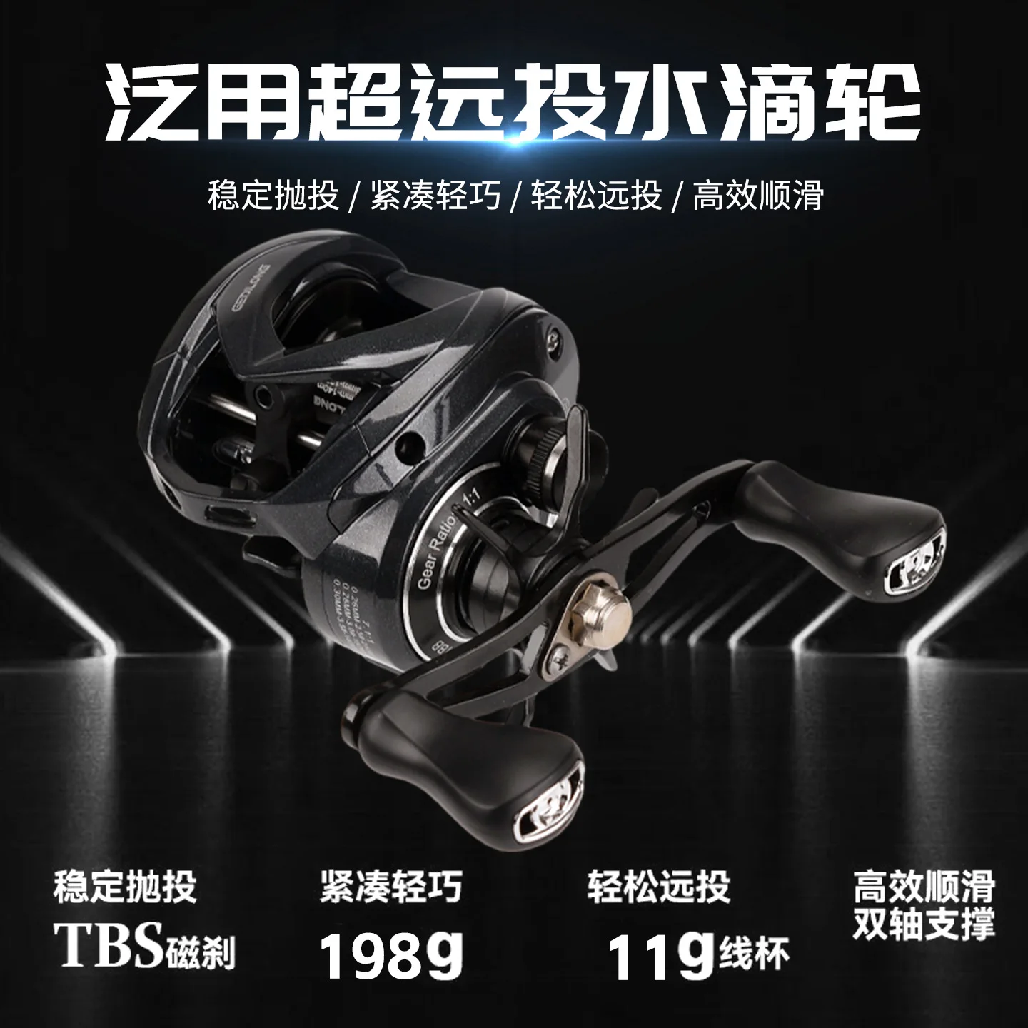 High Performance Baitcasting Reel Long Distance Cast Universal Anti Backlash Fishing Reel For Freshwater Saltwater Lure Fishing