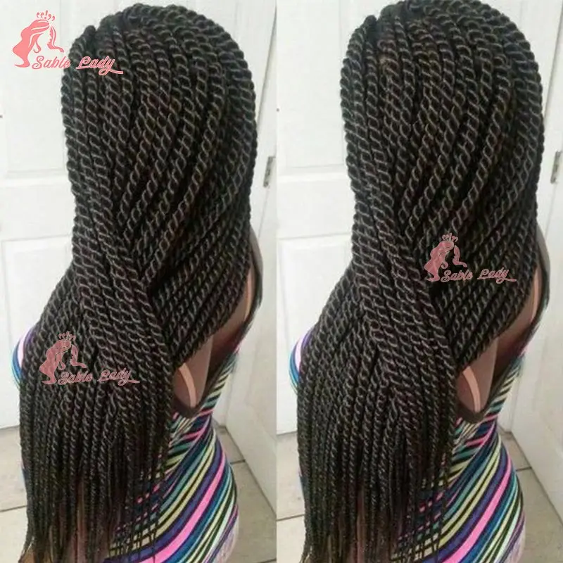 Senegalese Twist Braids Lace Front Wigs For Black Women Synthetic Full Lace Frontal Wigs Pre Plucked Box Braids Passion Twists