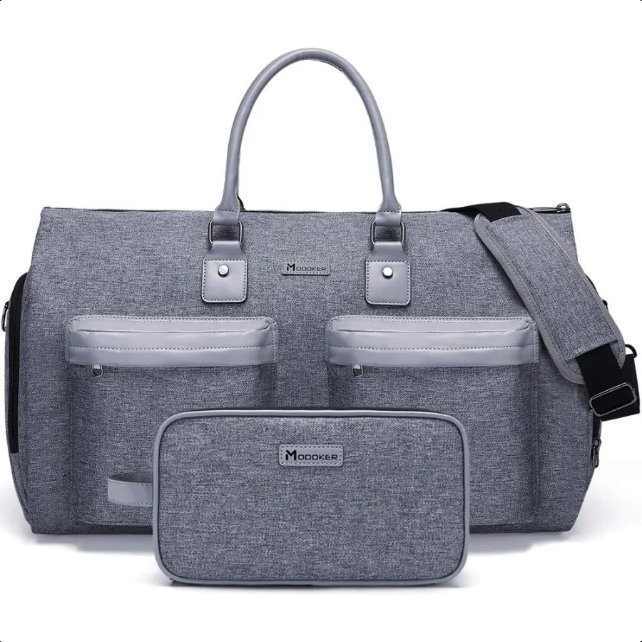 

Convertible Garment Bag with Toiletry Bag Carry On Garment Duffel Bag for Men Women Travel MultiFunction Suit Bag 2 in 1 Hangin