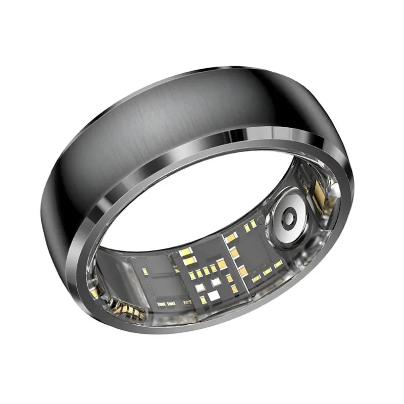 B63B-SY15 Smart Ring For Android& IOS Compatible Waterproof Design With Heart Rate, Blood Oxygen,Sleep Monitoring Black