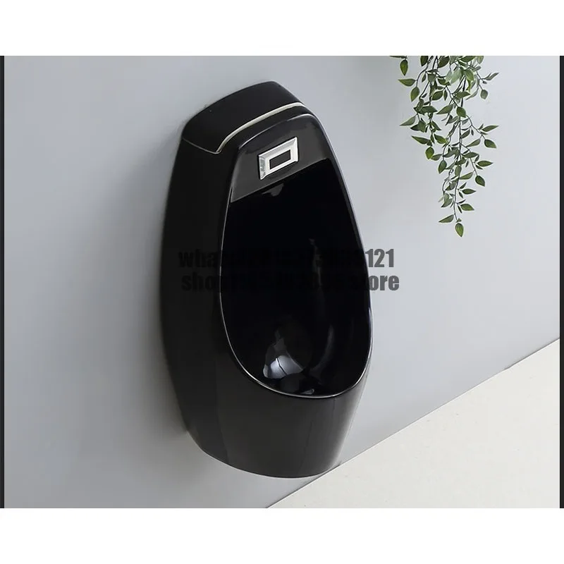 Hand press adult black urinal black glaze high temperature urinal with sensor wall hanging automatic ceramic