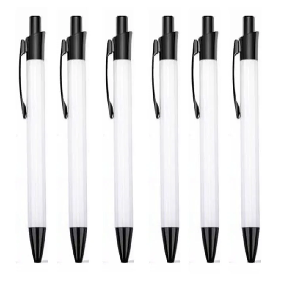 Ballpoint Pen Sublimation Blank Metal Body Pen With Shrink Wrap Office School Supplies&Advertised Promotional Pen For DIY Logo