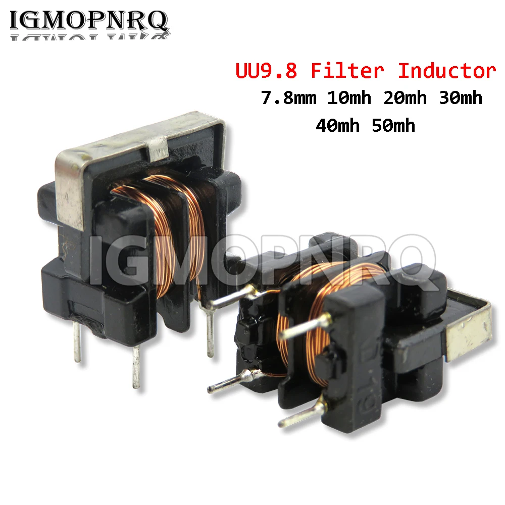 5PCS UF9.8 For Filter Inductance Pitch 7*8mm Copper Wire UU9.8 Common Mode Choke Inductor 10mH 20mH 30mH 40mH 50mH New