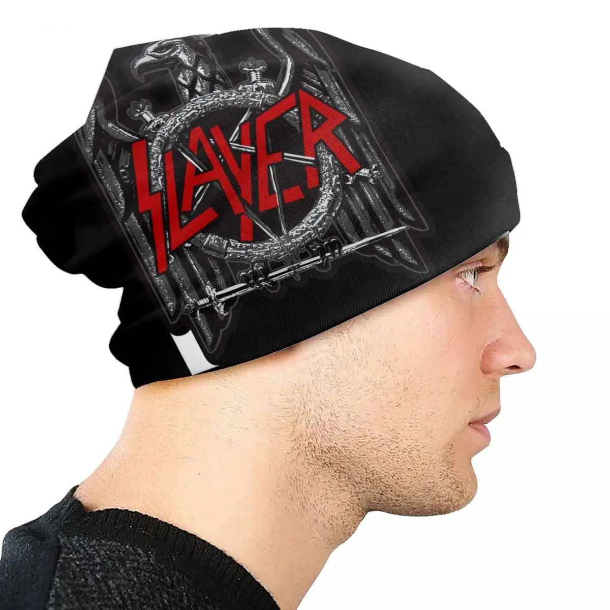 Slayers Logo Bonnet Beanie Knit Hat Men Women Hip Hop Unisex Adult Heavy Metal Thrash Warm Winter Skullies Beanies Cap