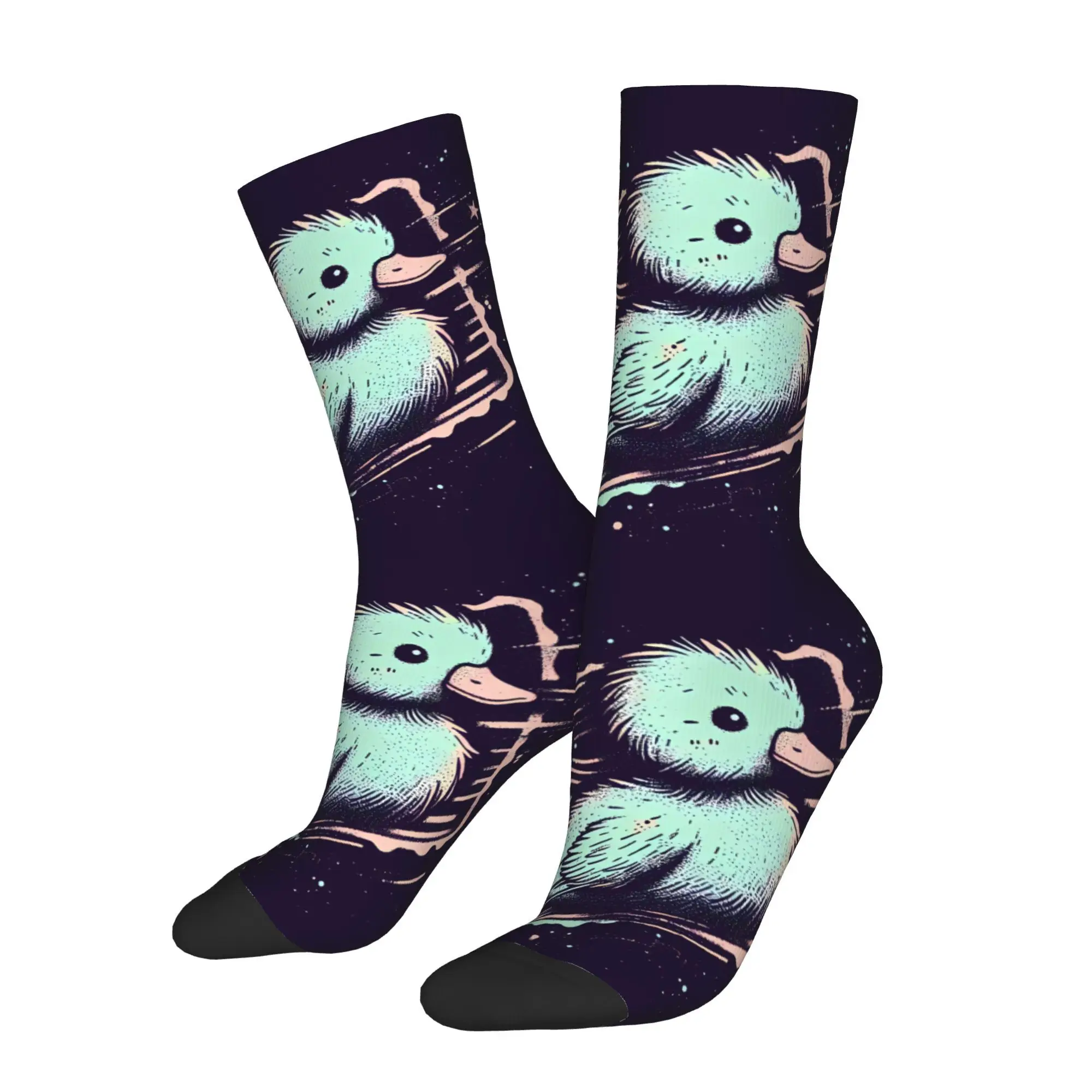 

Cute Duck Stamp Sock Printed Man Polyester Fashion