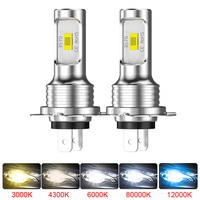 2Pcs H7 LED Headlight Bulb Mini H4 H1 H3 Wireless 80W 20000LM 6500K 4300K CSP Car Headlamp Auto Diode Lamp 12V 24V Automobile