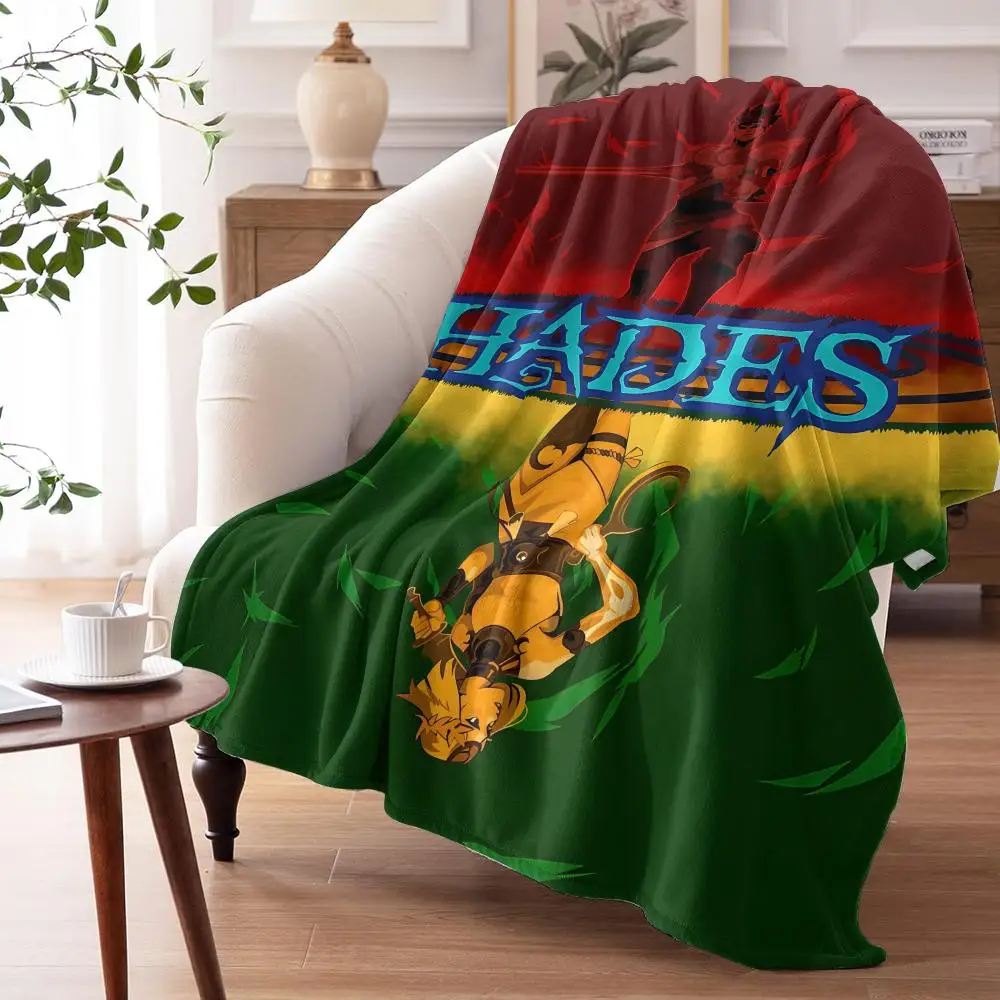 H-Hades Anime Throw Flannel AC Blanket Lightweight Summer Nap Throw Cozy Blanket for Sofa Bed Travel Home