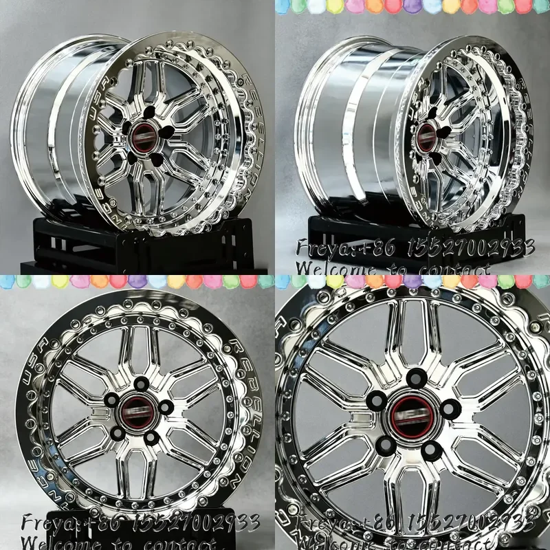17x10 17x11 20x10 Forged Drag Wheels Custom Beadlocks 6x127 6x135 6x139.7 Polished or Gloss Black Milled for Silverado 1500