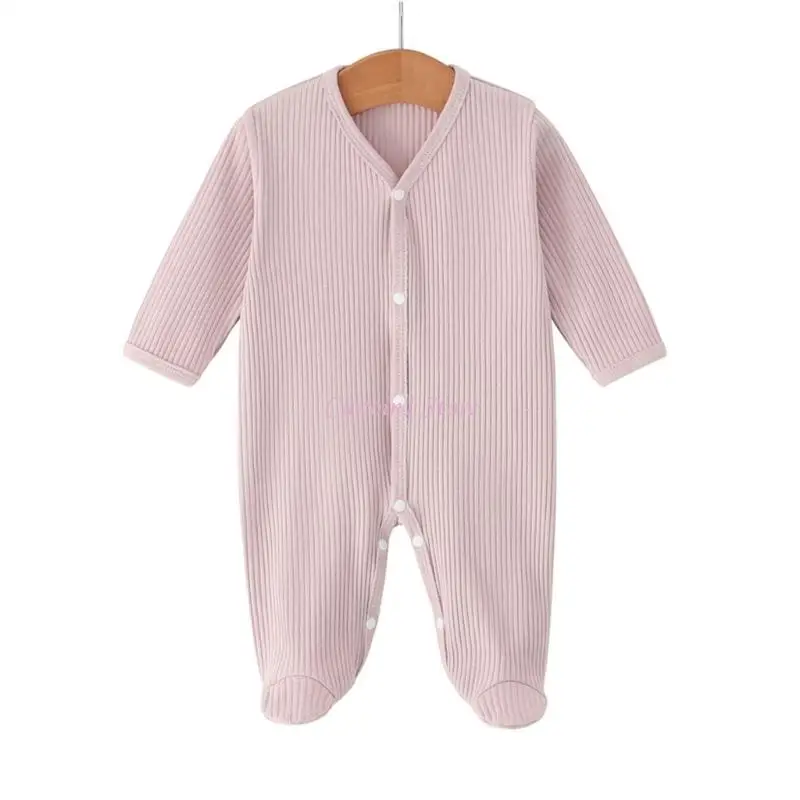 Y1UB Newborn Footed Coverall Baby Romper Featuring Enclosed Feet Design Protect Infants From Cold During Activity