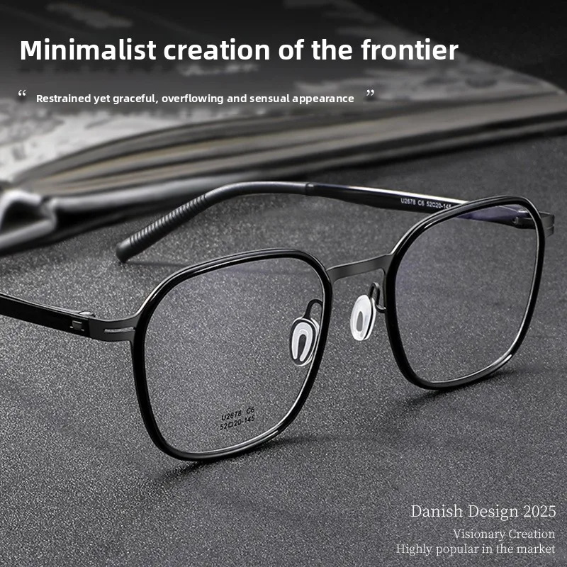 نظارات ريترو ممتازة، إطار Diopter TR90 عالي الديوبتر للرجال، إطار كامل خفيف الوزن 10 جرام، تصحيح الرؤية على الطراز الواحد، مطلي IP