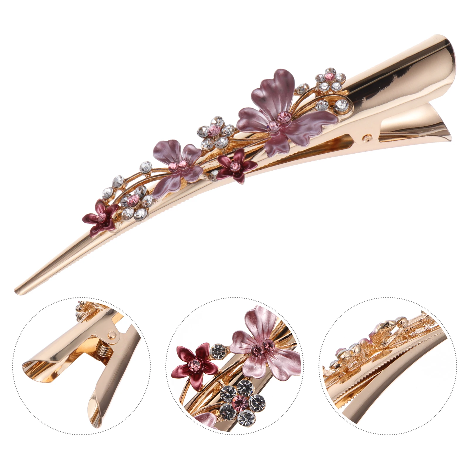 

Large Metal Flower Hair Clips Alloy Lady Duckbill Durable Long Term Party Festival Travel Daily Life Hair Accessories Pins