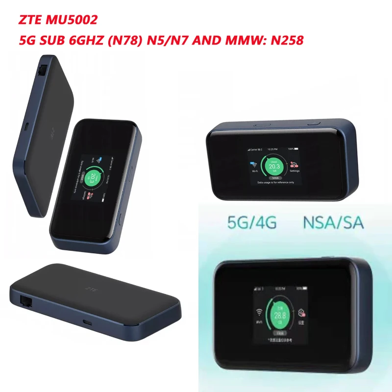 ZTE 5G Router Portable WiFi MU5002 CN versions Sub-6 5G Mobile WiFi 1800 Mbps CAT22 Mobile Hotspot 5G Router With Sim Card Slot