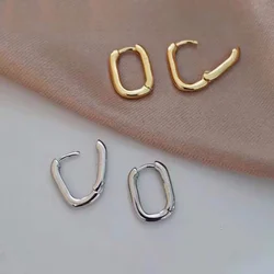 Foxanry Prevent Allergy Silver Color Stud Earrings France Fashion Vintage Handmade U-Shape Circle Bride Jewelry Gifts