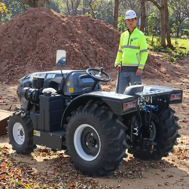YWM Certificate 80HP Micro Tractor with 4WD Engine Transmission Multi-purpose Agricultural Wheeled Tractor