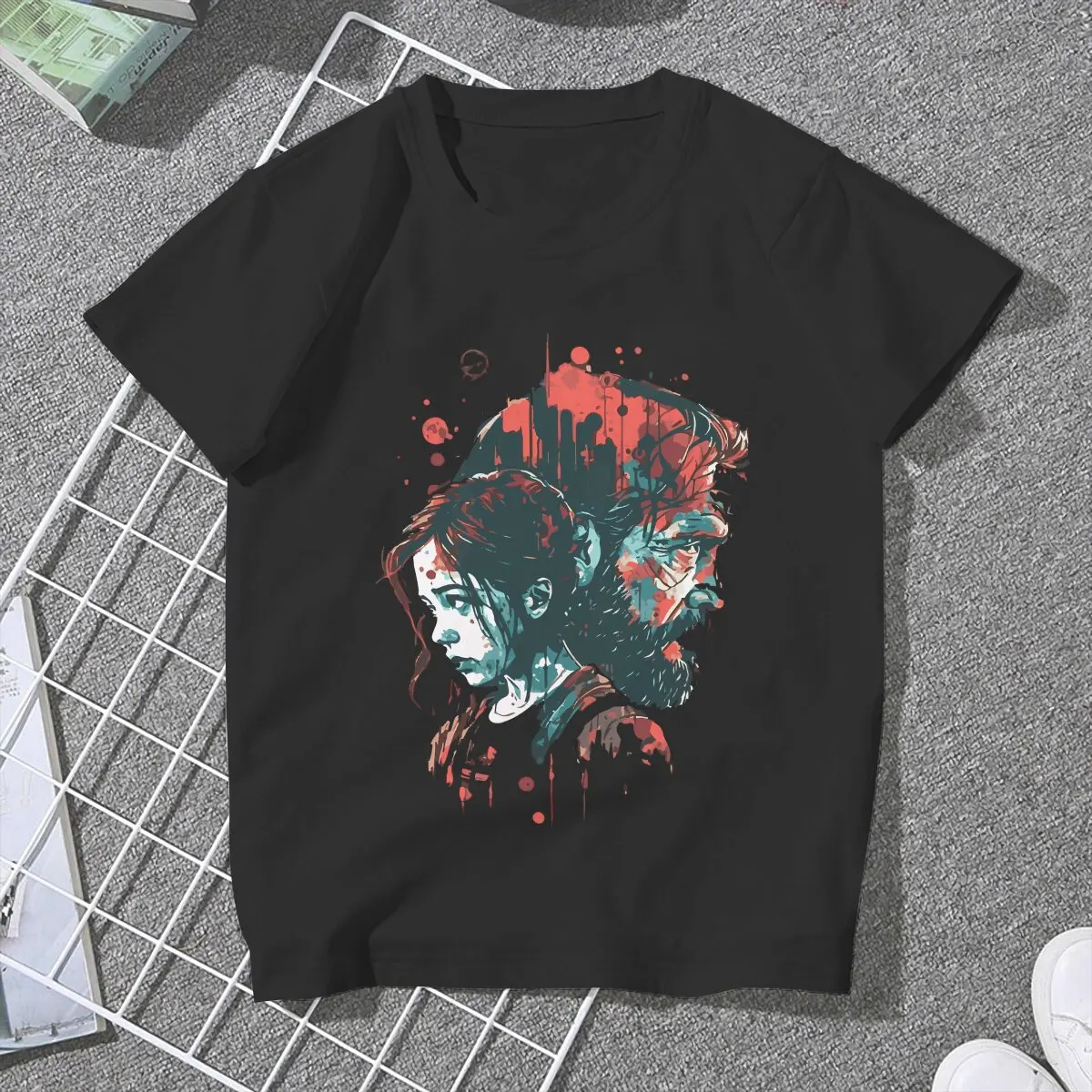 Game The Last Of Us Joel And Ellie Art Tshirt Homme Women's Tees Unisex Polyester Blusas T Shirt For Women