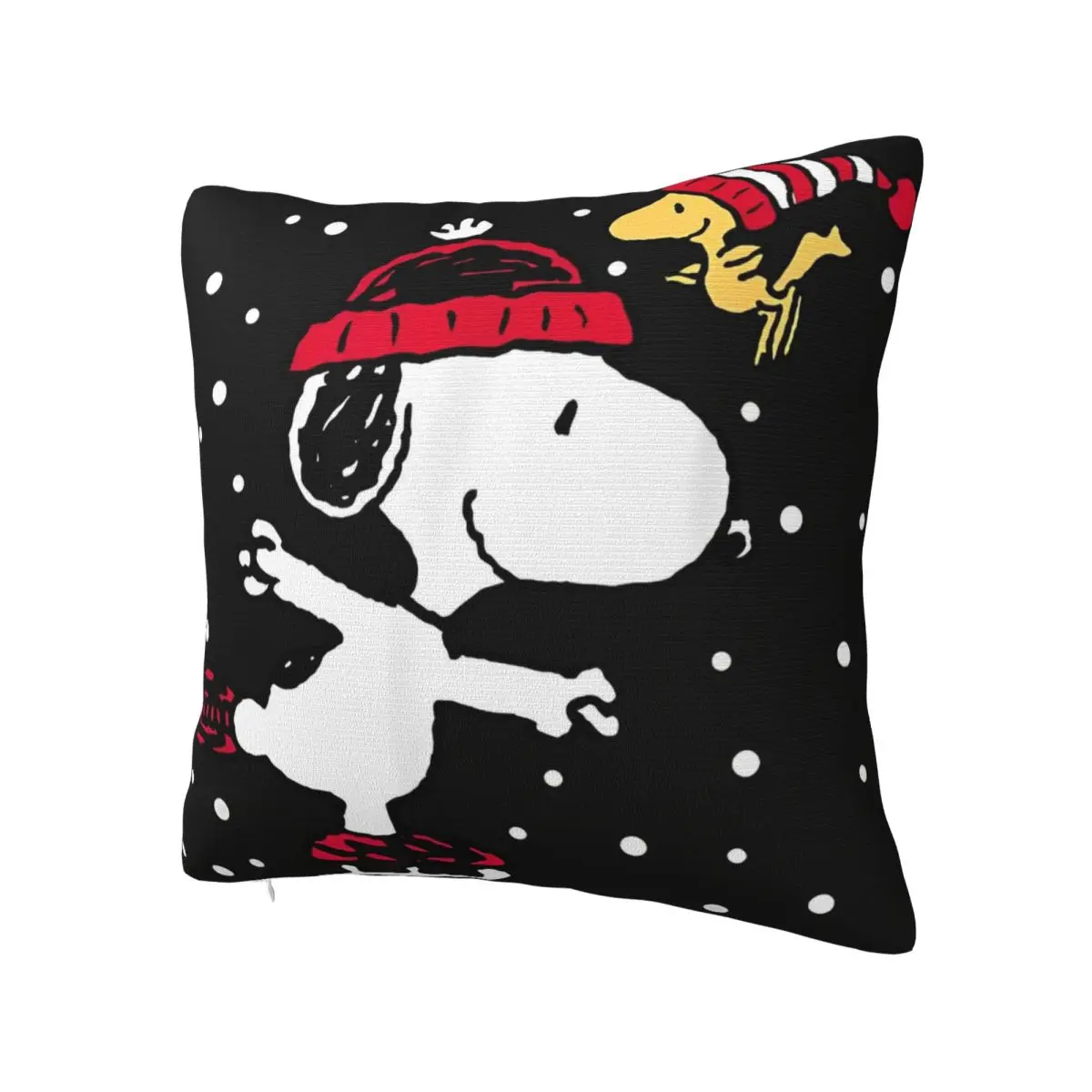 Snoopy Woodstock Skate Holiday Pillow Cover Square Pillow Case Cushion Cover Vintage Pillowcases For Wedding Party Home Decor