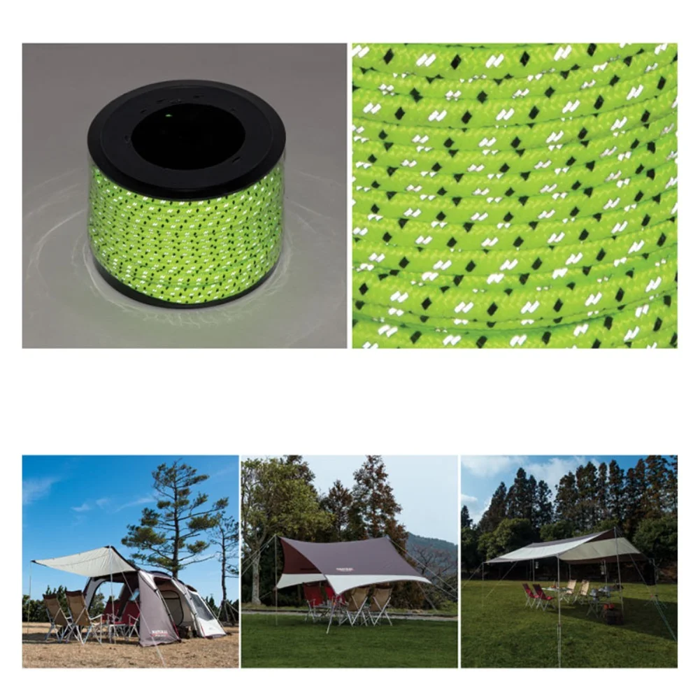 Reflective 4mm Camping Rope 50m PP Material for Tent Anchoring Tarp Securing Fishing Line and Outdoor Wind Resistant Use
