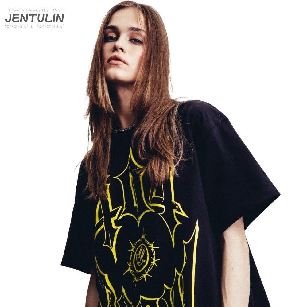 Hip Hop Streetwear Men Tshirt Oversized Short Sleeve 404 crew Graphic Print Y2k Tops Tee Harajuku Goth Aesthetic Clothing Cotton