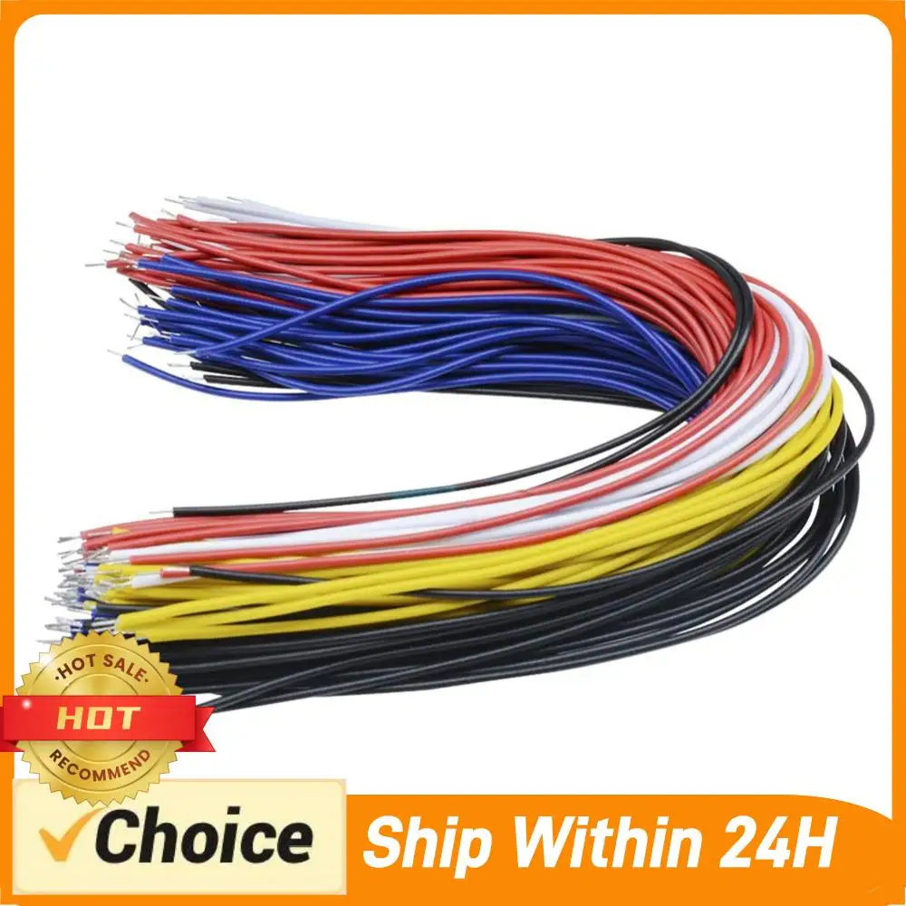 8 inch Heat-resistant Cable Wire Soft Wire 100x Double Tin Plated Breadboard PCB Solder Cable Copper Conductor Wire
