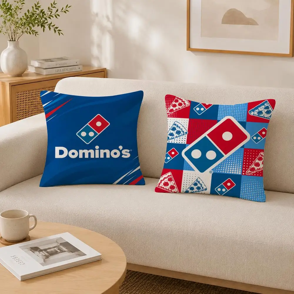 Popular Fast Food Brand Domino's Cushion Cover Soft Fluffy Short Plush  Pillow Case  Sofa Bed Home Decor
