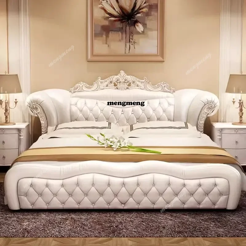 

Luxury Wooden Bed Castle Girls Full Princess Massage Bed King Size Bedroom Frame Double Modern Safe Cama Lounge Suite Furniture