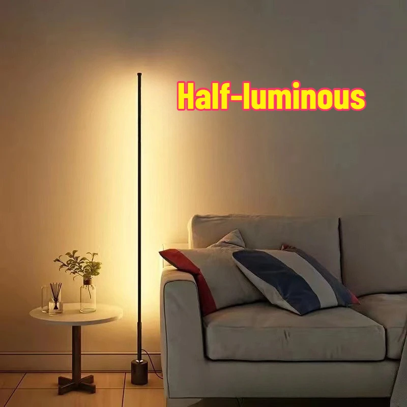 

2026 Half-luminous Floor Lamp LED Eye-protection for Living Room, Bedroom, and Study Room, Vertical Floor Standing Ambient Light