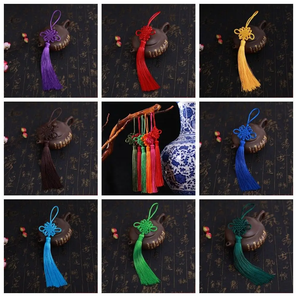 Small Size Chinese Knot Tassel Traditional DIY Handmade Chinese Knot Pendant Polyester Chinese Style Gift Box Pendant Home Decor