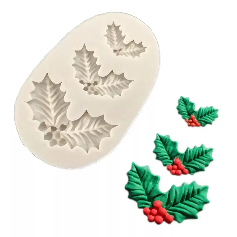 

Christmas Tree Leaves Shape Silicone Molds Creative Fondant Cake Decorating Pastry Kitchen Baking Making Accessories Small Tools