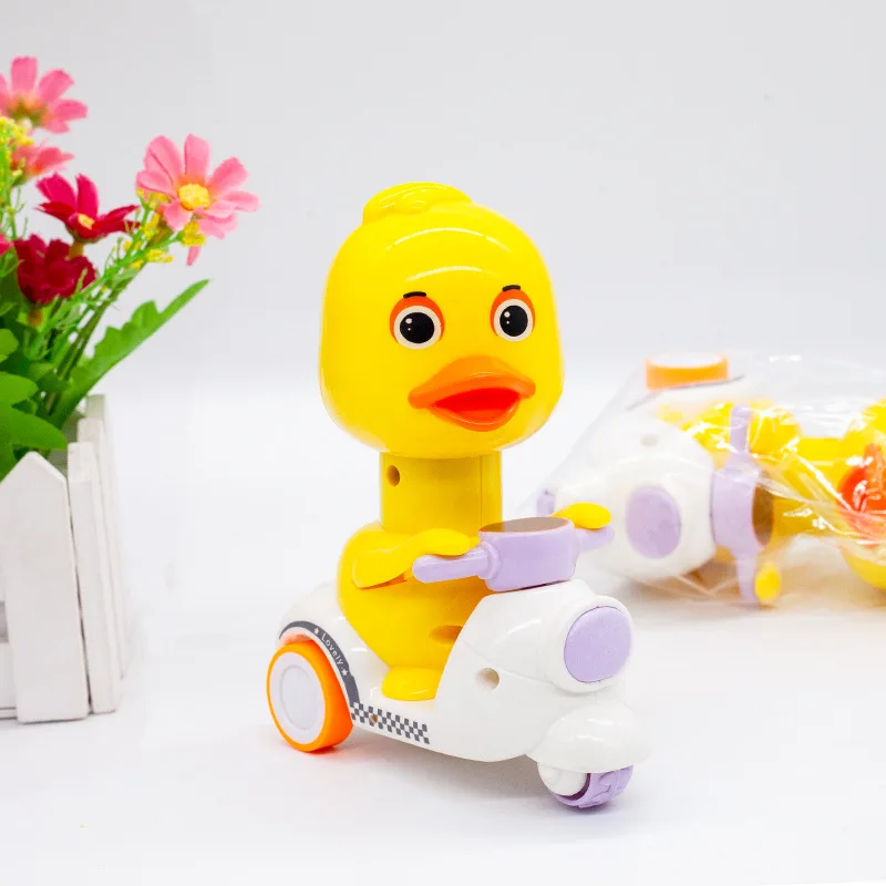 Cute Cartoon Toy Car Children Toys Cars Yellow Duck Motorcycle Puzzle Inertial Car Parent-Child Interaction Boys and Girls Toys