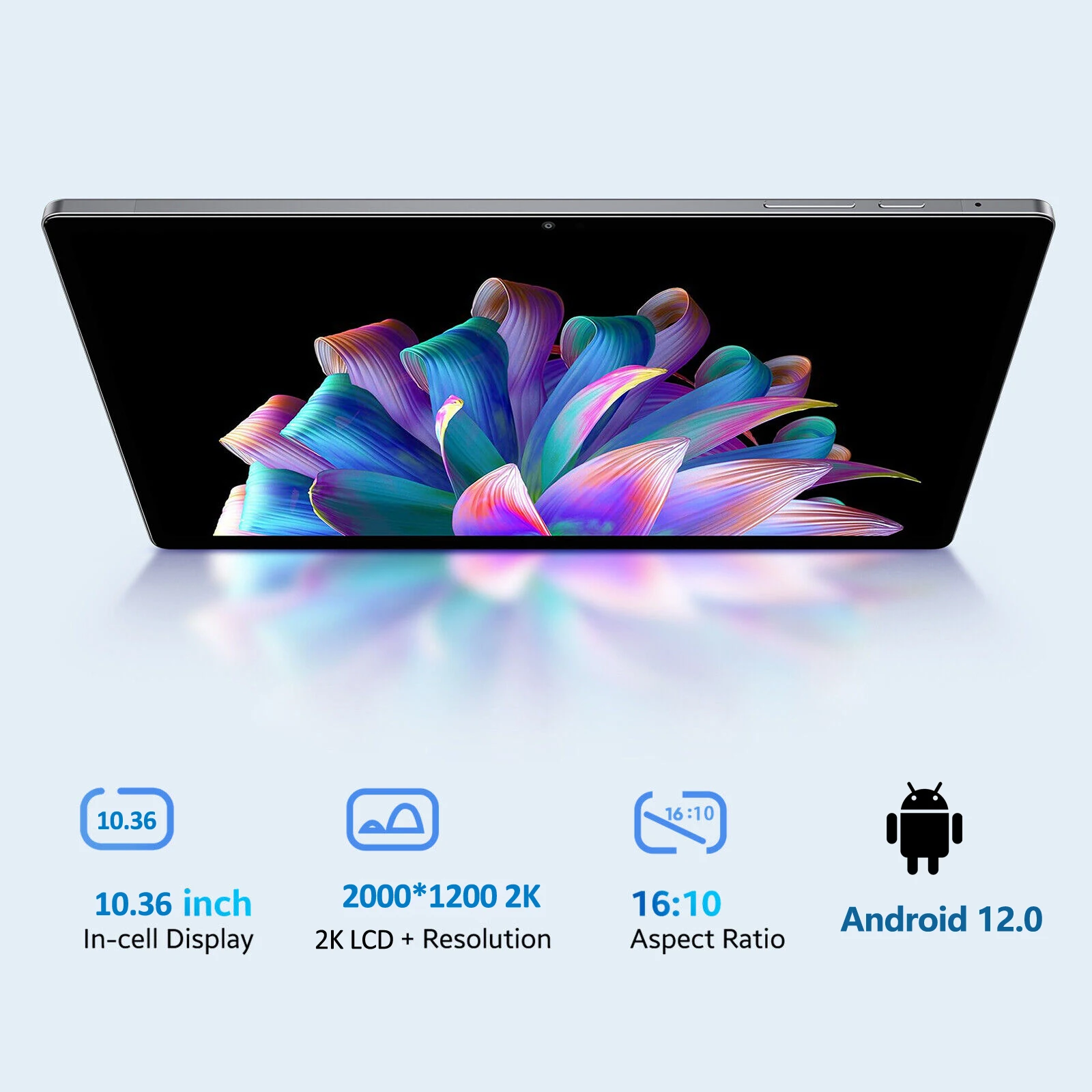 Tablet Android 12 Versão Global, 10.36 ", Ten Core, Display HD, 8GB RAM, 256GB ROM, Dual SIM Cards, WiFi, Tablet, Novo, 2000x1200, 2022