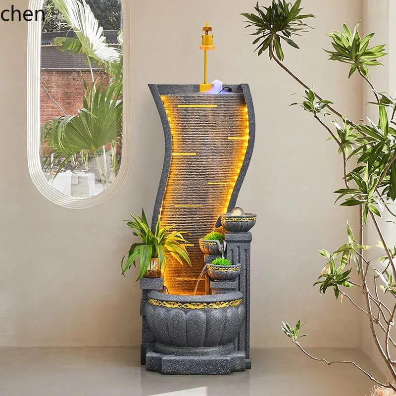 PYH Flowing Circulating Ornament Fish Tank Floor Decoration Rockery Atomization Humidification Wealth Attraction